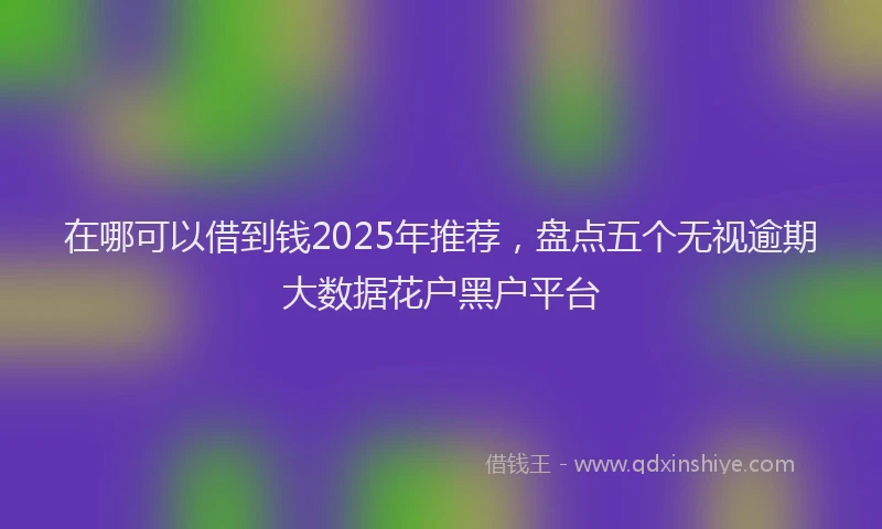 在哪可以借到钱2025年推荐，盘点五个无视逾期大数据花户黑户平台