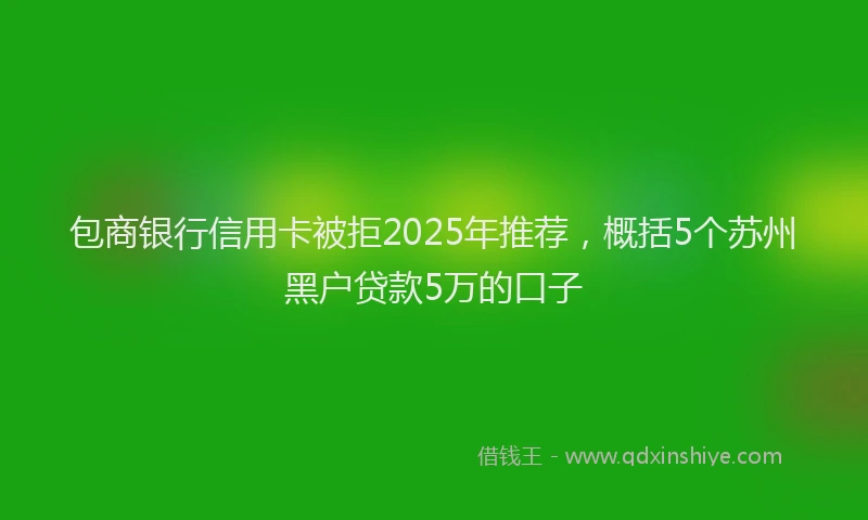 包商银行信用卡被拒2025年推荐，概括5个苏州黑户贷款5万的口子