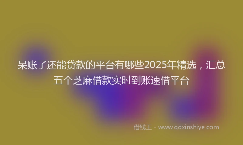 呆账了还能贷款的平台有哪些2025年精选，汇总五个芝麻借款实时到账速借平台