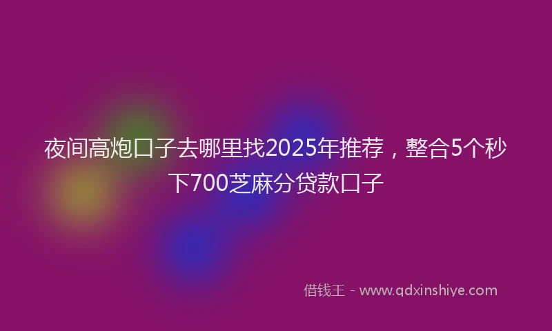 夜间高炮口子去哪里找2025年推荐，整合5个秒下700芝麻分贷款口子