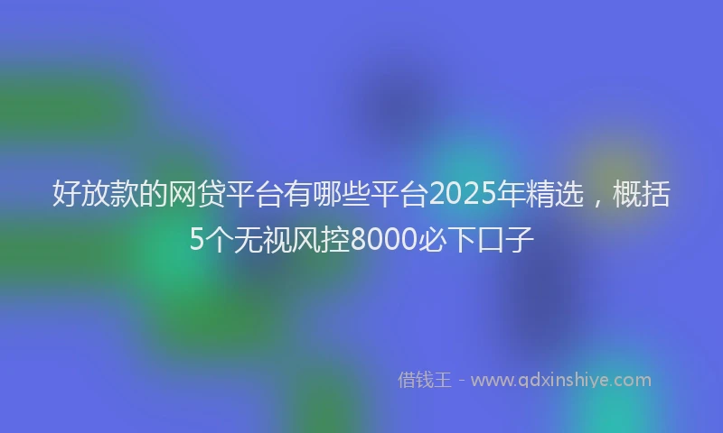 好放款的网贷平台有哪些平台2025年精选，概括5个无视风控8000必下口子