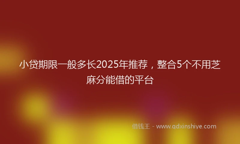 小贷期限一般多长2025年推荐，整合5个不用芝麻分能借的平台