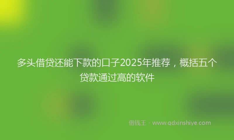 多头借贷还能下款的口子2025年推荐，概括五个贷款通过高的软件