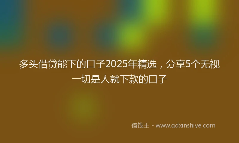多头借贷能下的口子2025年精选，分享5个无视一切是人就下款的口子