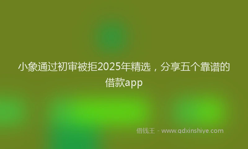 小象通过初审被拒2025年精选，分享五个靠谱的借款app