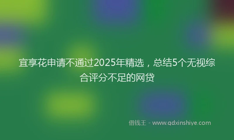 宜享花申请不通过2025年精选，总结5个无视综合评分不足的网贷