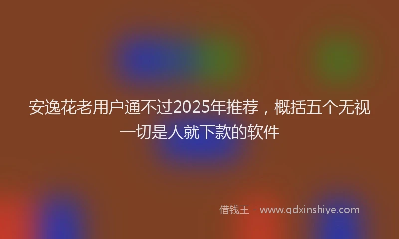 安逸花老用户通不过2025年推荐，概括五个无视一切是人就下款的软件