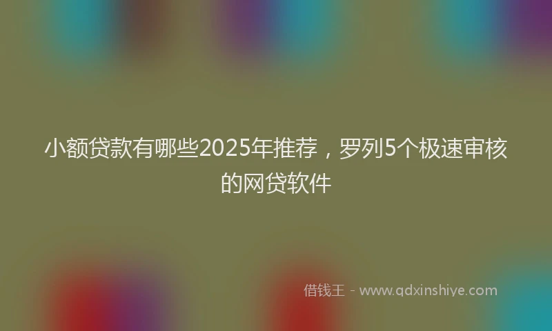 小额贷款有哪些2025年推荐，罗列5个极速审核的网贷软件