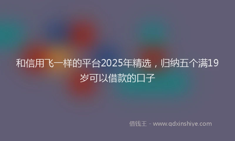 和信用飞一样的平台2025年精选，归纳五个满19岁可以借款的口子
