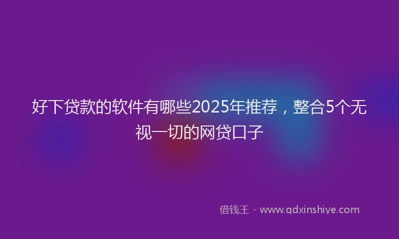 好下贷款的软件有哪些2025年推荐，整合5个无视一切的网贷口子