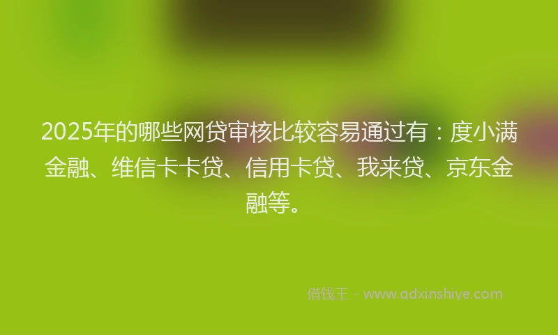 2025年的哪些网贷审核比较容易通过有：度小满金融、维信卡卡贷、信用卡贷、我来贷、京东金融等。