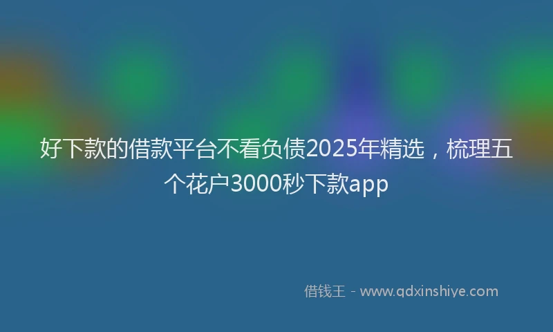 好下款的借款平台不看负债2025年精选，梳理五个花户3000秒下款app