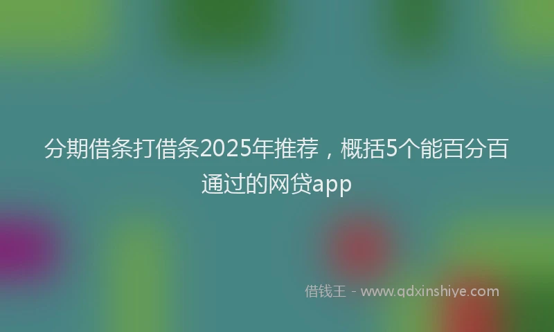 分期借条打借条2025年推荐，概括5个能百分百通过的网贷app
