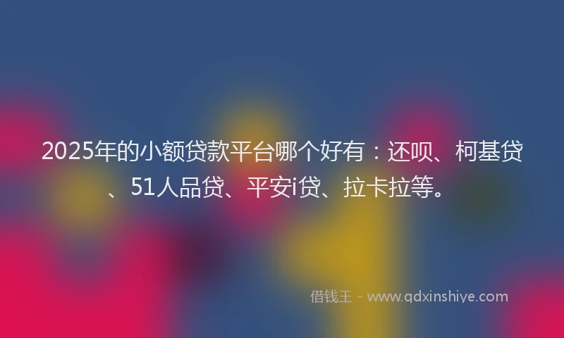 2025年的小额贷款平台哪个好有：还呗、柯基贷、51人品贷、平安i贷、拉卡拉等。