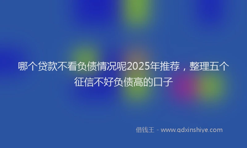 哪个贷款不看负债情况呢2025年推荐，整理五个征信不好负债高的口子