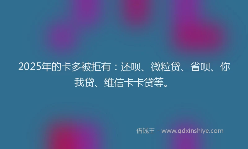 2025年的卡多被拒有：还呗、微粒贷、省呗、你我贷、维信卡卡贷等。