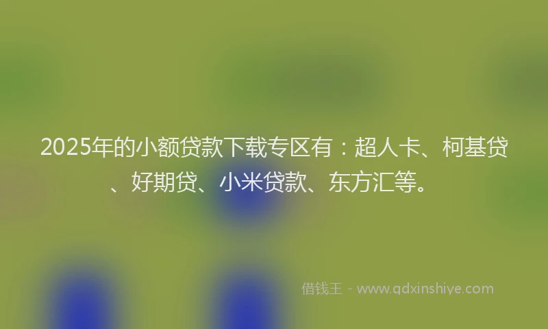 2025年的小额贷款下载专区有：超人卡、柯基贷、好期贷、小米贷款、东方汇等。