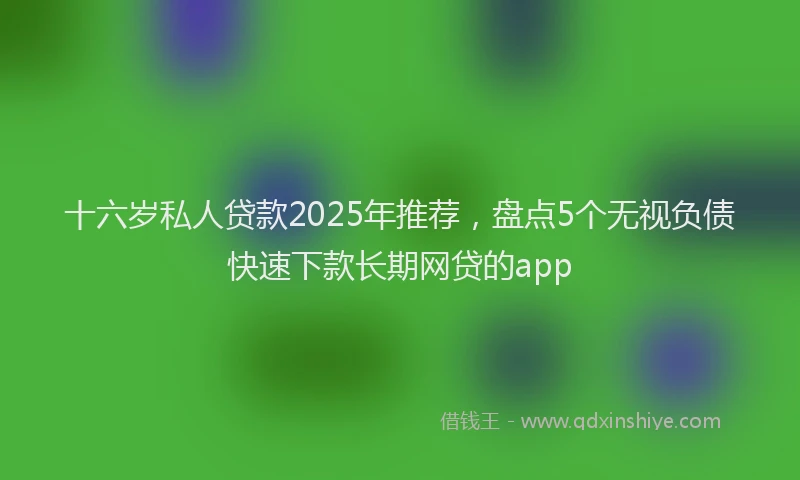十六岁私人贷款2025年推荐，盘点5个无视负债快速下款长期网贷的app