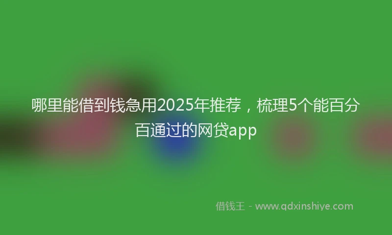 哪里能借到钱急用2025年推荐，梳理5个能百分百通过的网贷app