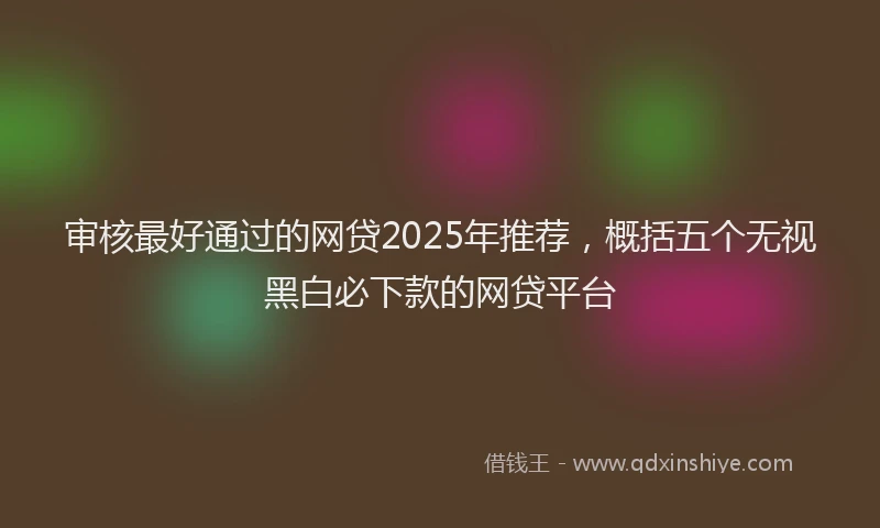 审核最好通过的网贷2025年推荐，概括五个无视黑白必下款的网贷平台