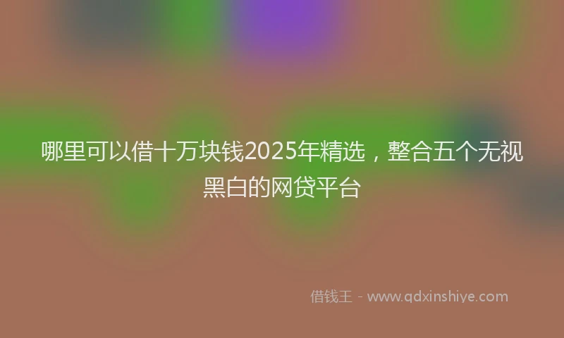 哪里可以借十万块钱2025年精选，整合五个无视黑白的网贷平台