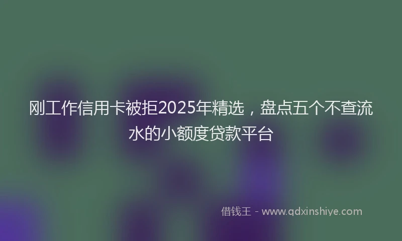刚工作信用卡被拒2025年精选，盘点五个不查流水的小额度贷款平台