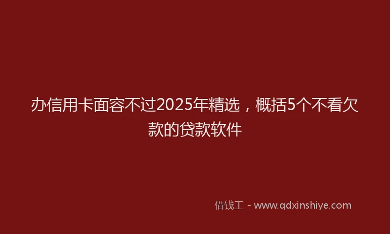 办信用卡面容不过2025年精选，概括5个不看欠款的贷款软件