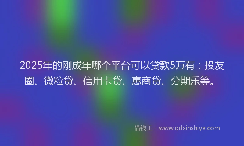 2025年的刚成年哪个平台可以贷款5万有：投友圈、微粒贷、信用卡贷、惠商贷、分期乐等。
