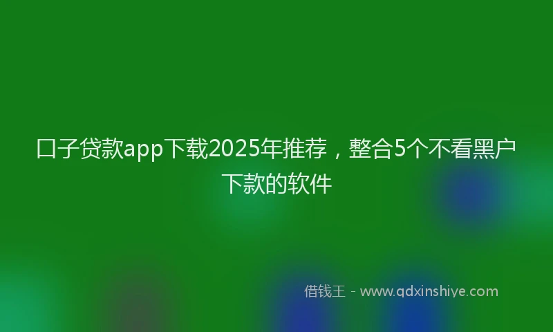 口子贷款app下载2025年推荐，整合5个不看黑户下款的软件