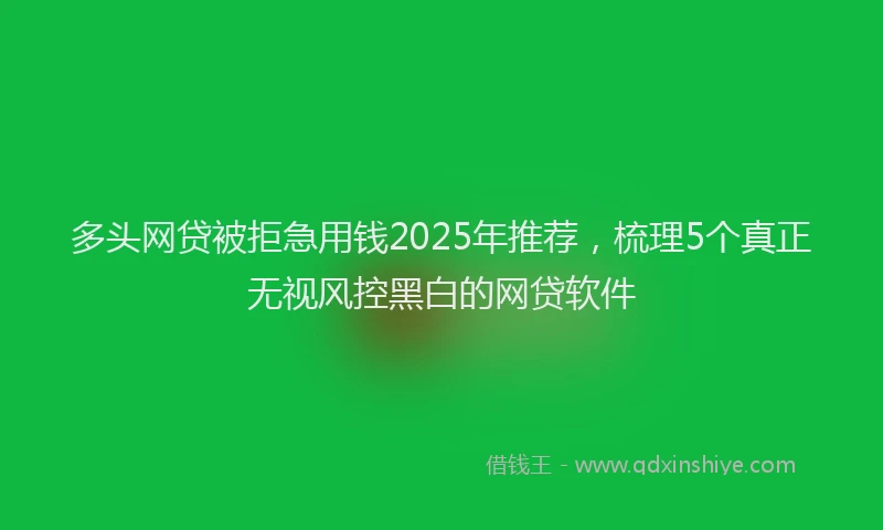 多头网贷被拒急用钱2025年推荐，梳理5个真正无视风控黑白的网贷软件