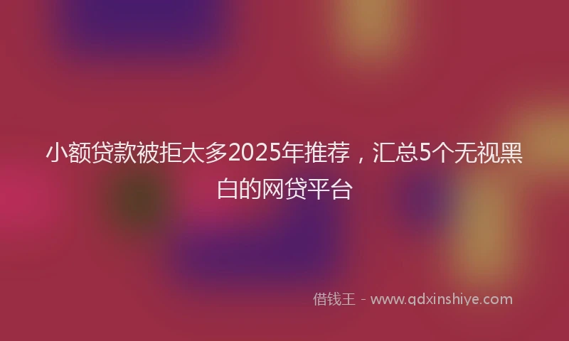 小额贷款被拒太多2025年推荐，汇总5个无视黑白的网贷平台