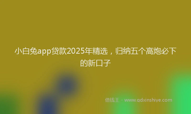 小白兔app贷款2025年精选，归纳五个高炮必下的新口子
