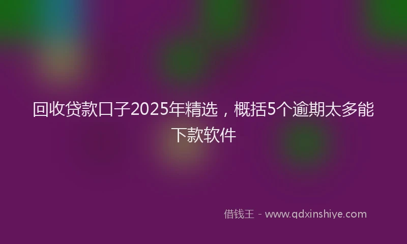 回收贷款口子2025年精选，概括5个逾期太多能下款软件