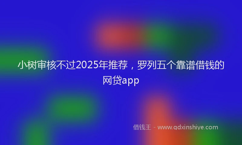 小树审核不过2025年推荐，罗列五个靠谱借钱的网贷app