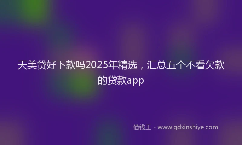 天美贷好下款吗2025年精选，汇总五个不看欠款的贷款app