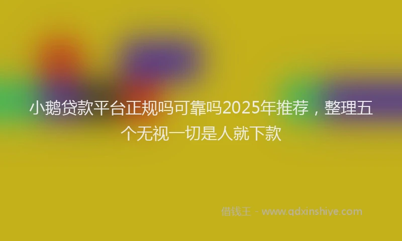 小鹅贷款平台正规吗可靠吗2025年推荐，整理五个无视一切是人就下款
