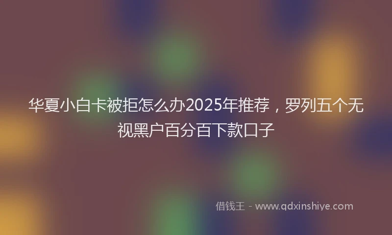 华夏小白卡被拒怎么办2025年推荐，罗列五个无视黑户百分百下款口子