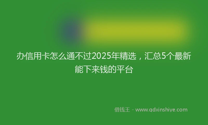 办信用卡怎么通不过2025年精选，汇总5个最新能下来钱的平台