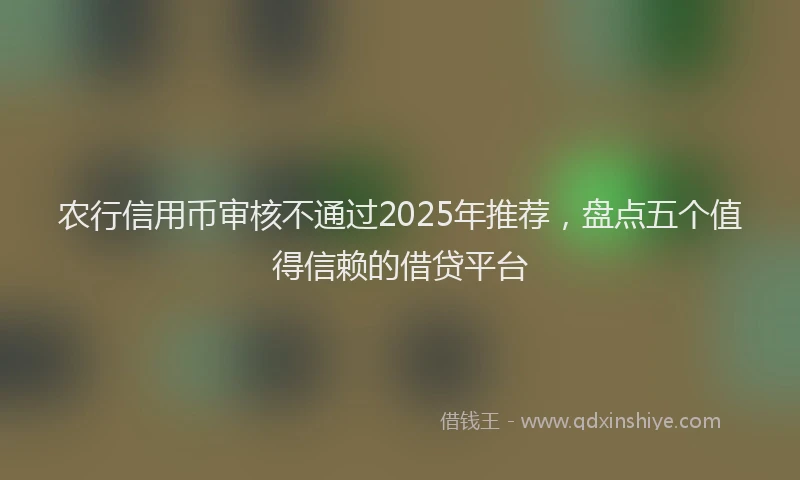 农行信用币审核不通过2025年推荐，盘点五个值得信赖的借贷平台