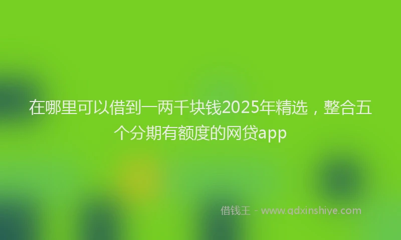 在哪里可以借到一两千块钱2025年精选，整合五个分期有额度的网贷app