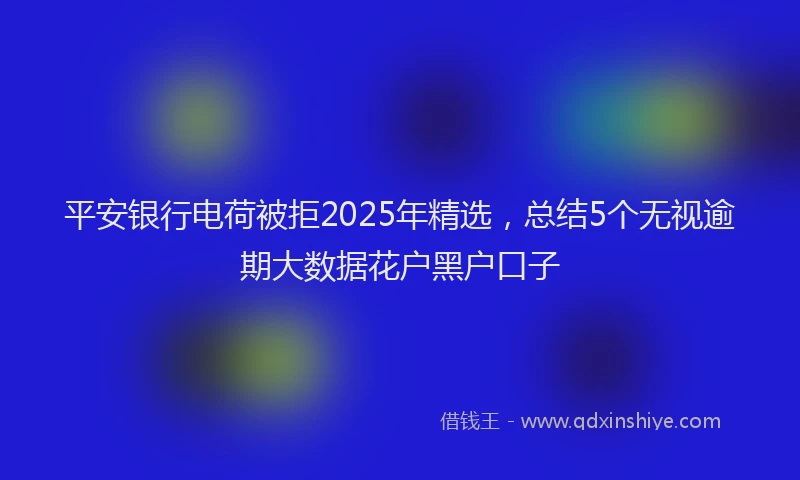 平安银行电荷被拒2025年精选，总结5个无视逾期大数据花户黑户口子
