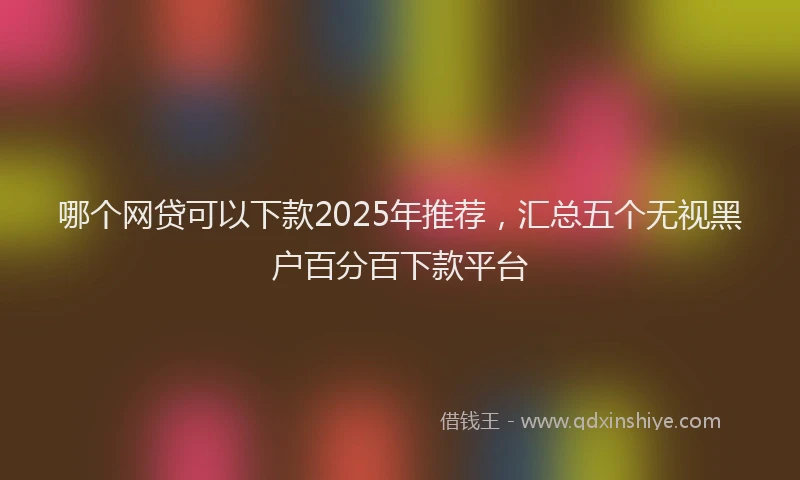 哪个网贷可以下款2025年推荐，汇总五个无视黑户百分百下款平台