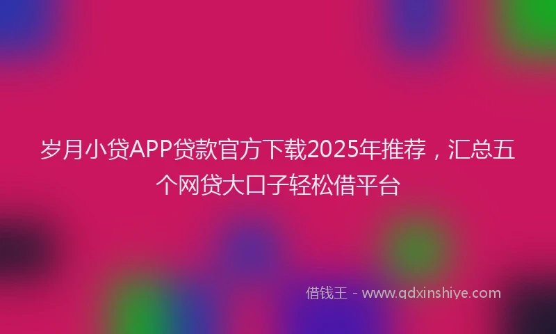 岁月小贷APP贷款官方下载2025年推荐，汇总五个网贷大口子轻松借平台