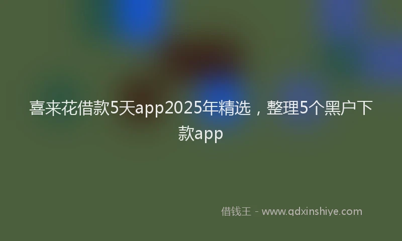 喜来花借款5天app2025年精选，整理5个黑户下款app