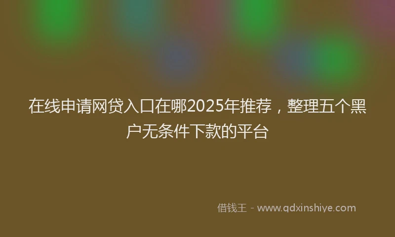 在线申请网贷入口在哪2025年推荐，整理五个黑户无条件下款的平台