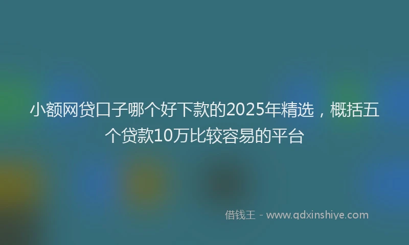 小额网贷口子哪个好下款的2025年精选，概括五个贷款10万比较容易的平台