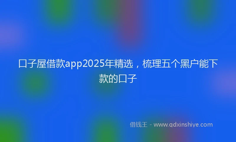 口子屋借款app2025年精选，梳理五个黑户能下款的口子