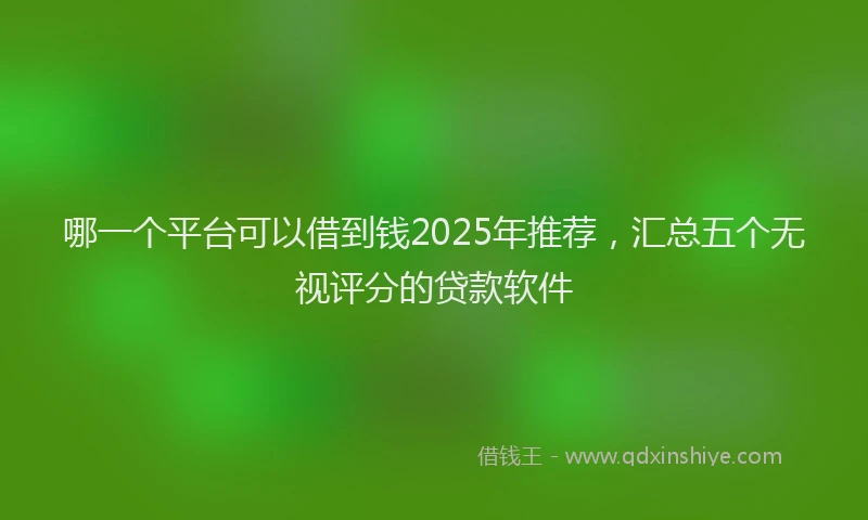 哪一个平台可以借到钱2025年推荐，汇总五个无视评分的贷款软件
