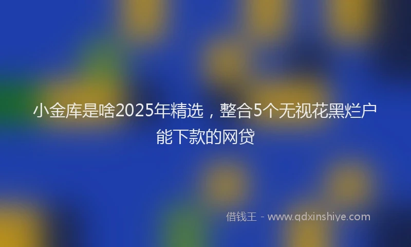 小金库是啥2025年精选，整合5个无视花黑烂户能下款的网贷