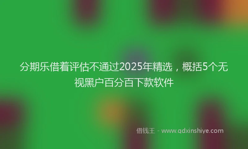 分期乐借着评估不通过2025年精选，概括5个无视黑户百分百下款软件